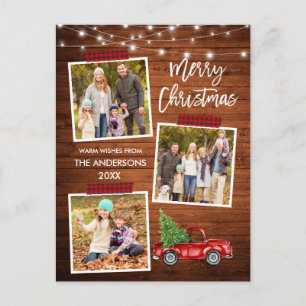 Brush Script Plaid Craft Tape Truck Wood Lights Postcard