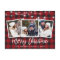 Brush Script Red Plaid Lights 3 Photo Christmas