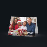 Brush Script Star Merry Christmas Photo Folded Holiday Card<br><div class="desc">Modern Brush Script Star Merry Christmas Family Photo Folded Card</div>
