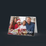 Brush Script Star Merry Christmas Photo Folded Holiday Card<br><div class="desc">Modern Brush Script Star Merry Christmas Family Photo Folded Card</div>