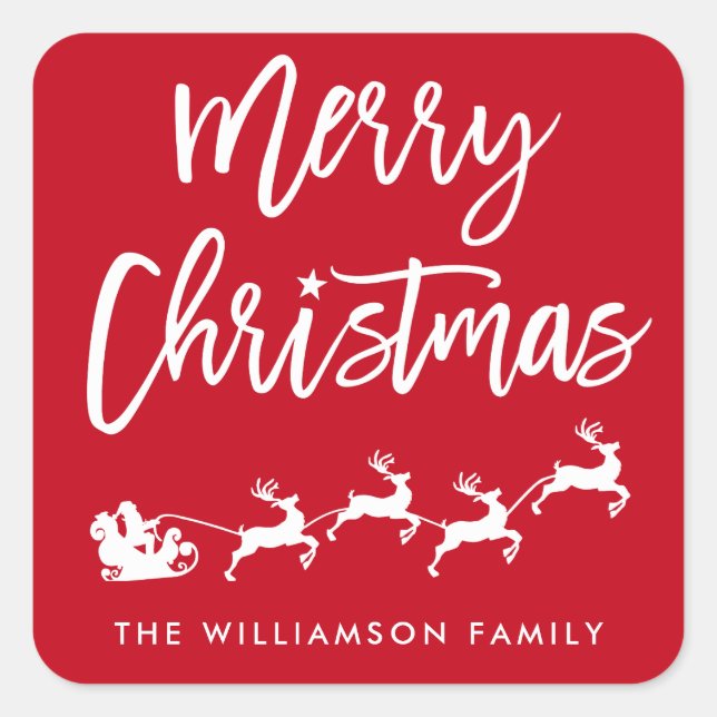 Brush Script Star Santa Christmas Envelope Seal (Front)