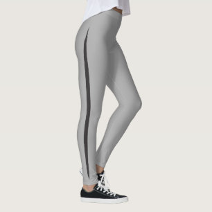 Brush Side Stripe Elegant Sporty Grey + Black Leggings