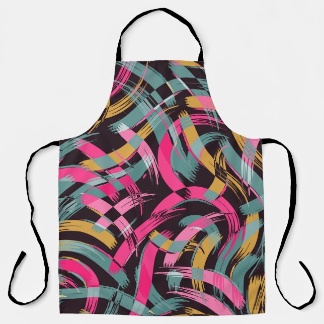 Brush stroke artistic seamless pattern apron (Front)
