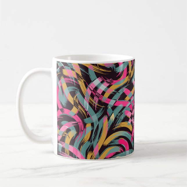 Brush stroke artistic seamless pattern coffee mug (Left)