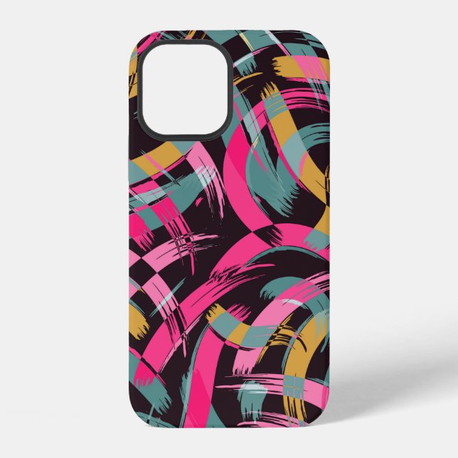 Brush stroke artistic seamless pattern iPhone case (Back)