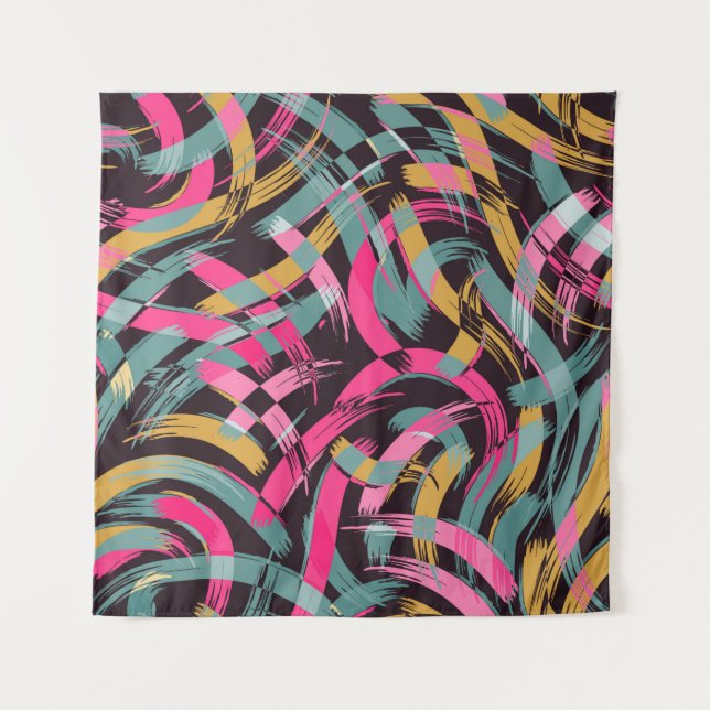 Brush stroke artistic seamless pattern tapestry (Front)