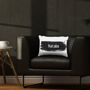 Brush Stroke Black Decorative Cushion