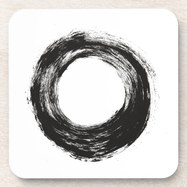 Brush stroke circle texture coaster (Front)