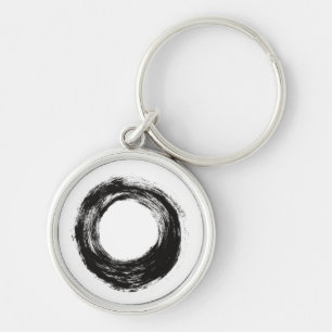 Brush stroke circle texture key ring