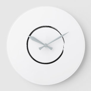 Brush stroke circle, zen circle, minimalist large clock