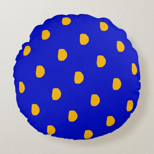 Brush stroke dots Pattern round Pillow (Front)