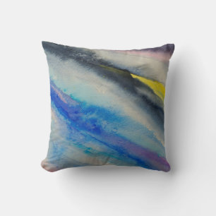brush stroke, painting Abstract watercolor colorf Cushion