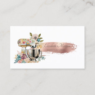 Brush Stroke Pastry Floral Mixer Business Card