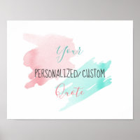 Brush stroke Personalised custom quote Pink green