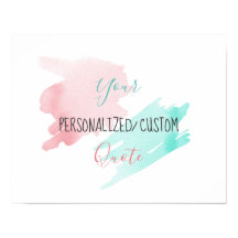 Brush stroke Personalised custom quote Pink green