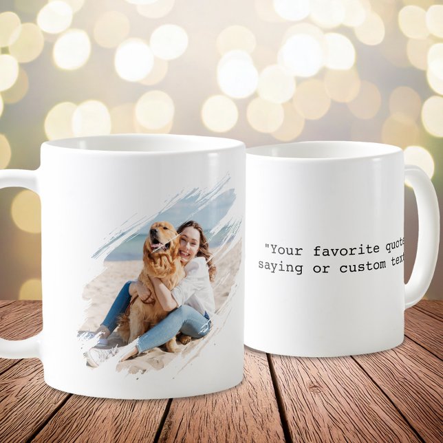 Brush Stroke Photo Custom Quote Coffee Mug (Creator Uploaded)