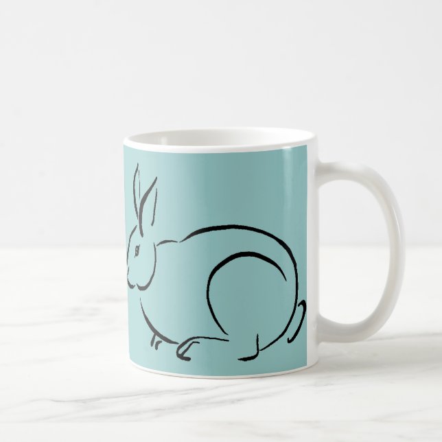 Brush stroke rabbit coffee mug (Right)