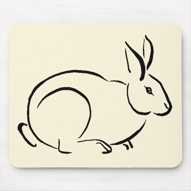 Brush stroke rabbit mouse pad (Front)