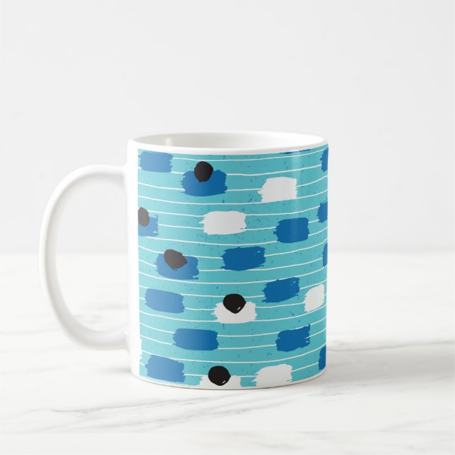 Brush stroke seamless pattern, hand-drawn. coffee mug (Left)