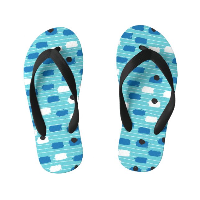 Brush stroke seamless pattern, hand-drawn. kid's thongs (Footbed)