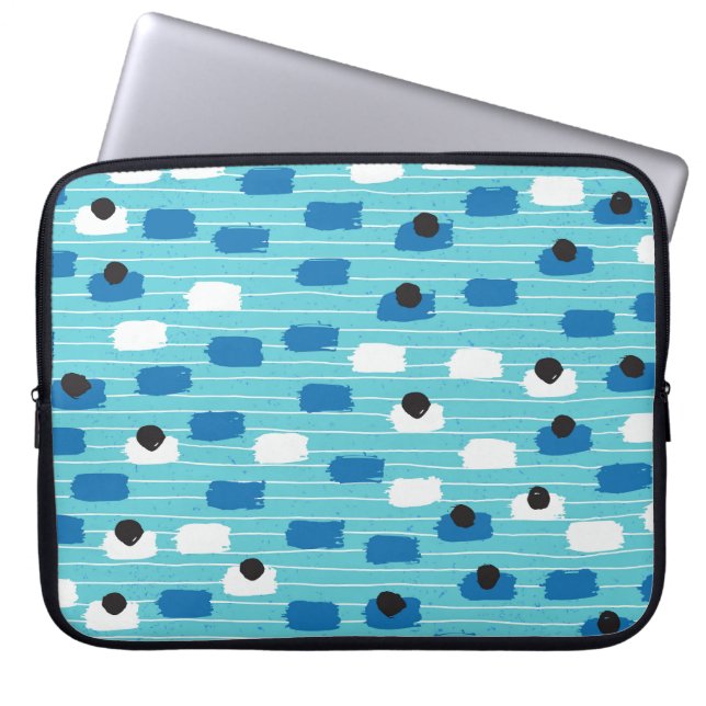 Brush stroke seamless pattern, hand-drawn. laptop sleeve (Front)