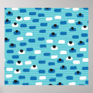 Brush stroke seamless pattern, hand-drawn. poster