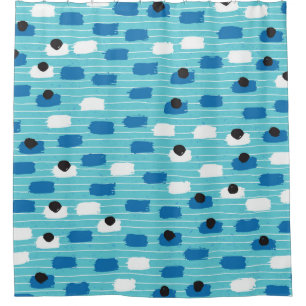 Brush stroke seamless pattern, hand-drawn. shower curtain