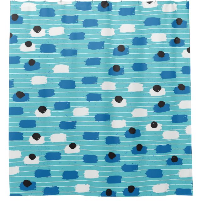 Brush stroke seamless pattern, hand-drawn. shower curtain (Front)