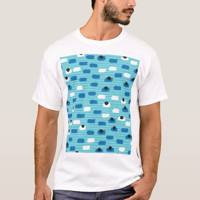 Brush stroke seamless pattern, hand-drawn. T-Shirt (Front)