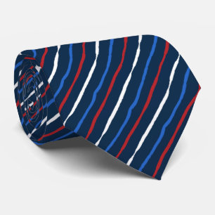Brush Stroke Striped Two-sided Printed Tie