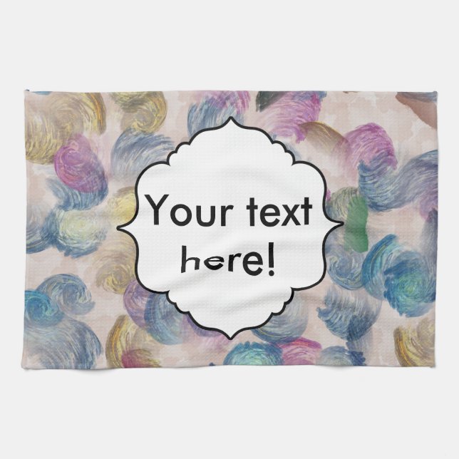 Brush strokes abstract design tea towel (Horizontal)