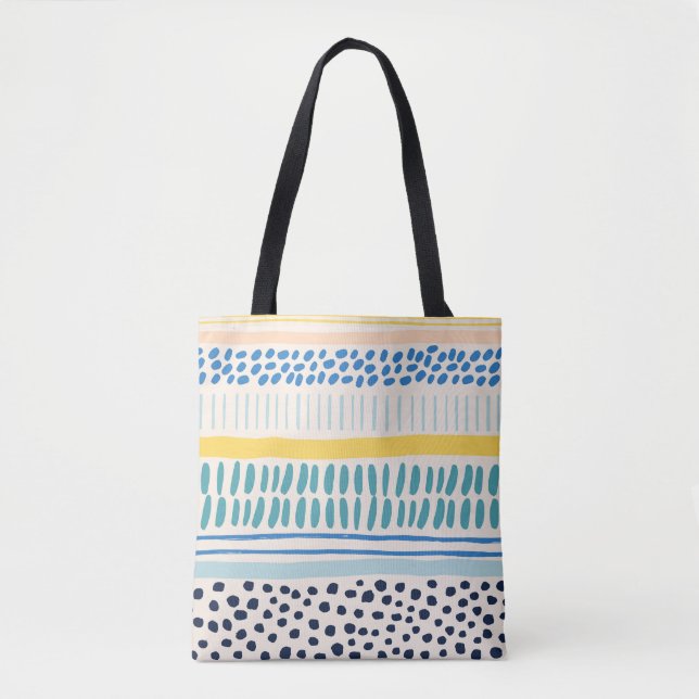 Brush Strokes: Abstract Seamless Fun Tote Bag (Front)