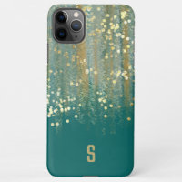 Brush Strokes and Confetti Dots with Gold Monogram