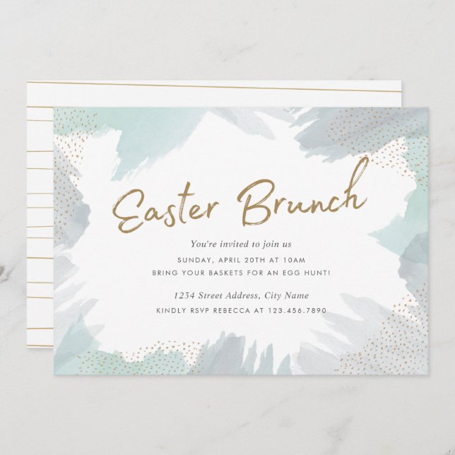 Brush Strokes Easter Invite (Front/Back)