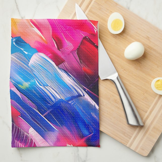 brush strokes pattern 2 tea towel (Quarter Fold)
