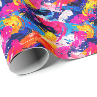 brush strokes pattern wrapping paper