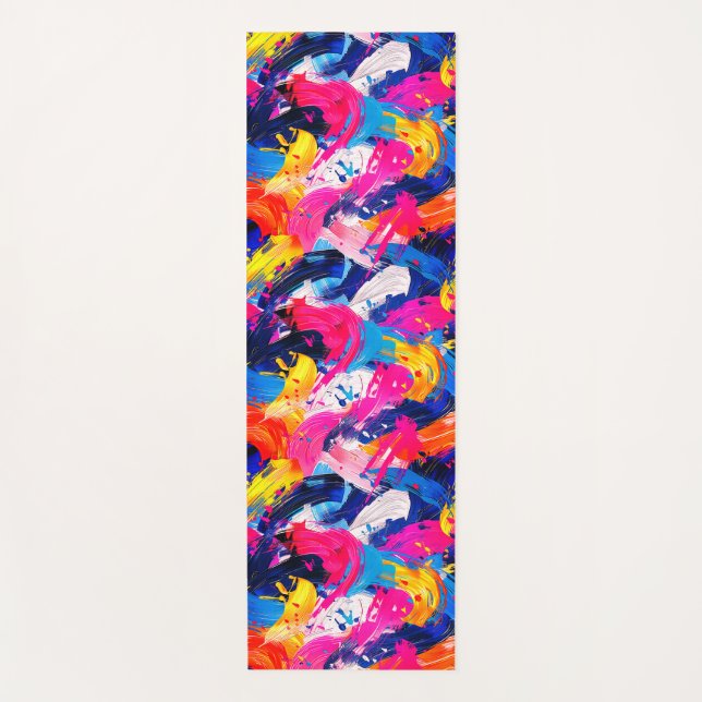 brush strokes pattern yoga mat (Front)