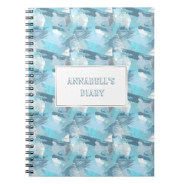 Brush strokes teak modern pattern notebook (Front)