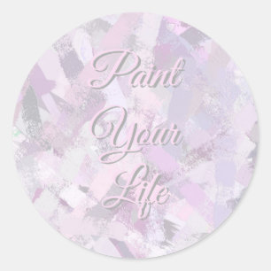 Brush strokes texture. Text. Classic Round Sticker