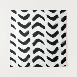 Brush strokes vintage seamless pattern. Black and Tapestry