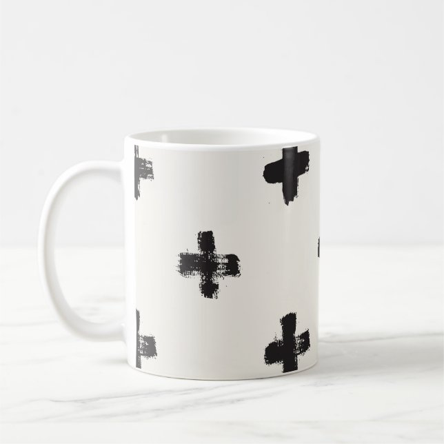 Brush Strokes Vintage Seamless Pattern Coffee Mug (Left)