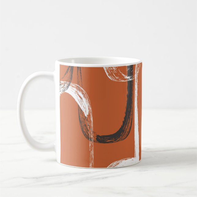 Brush Texture: Seamless Orange Background Coffee Mug (Left)