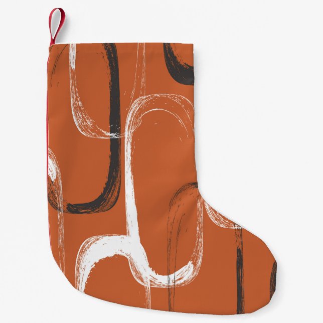 Brush Texture: Seamless Orange Background Small Christmas Stocking (Front)