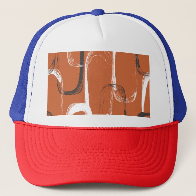 Brush Texture: Seamless Orange Background Trucker Hat (Front)