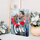 Brush Typography Love Photo Block<br><div class="desc">Beautiful brush typography personalised design.</div>
