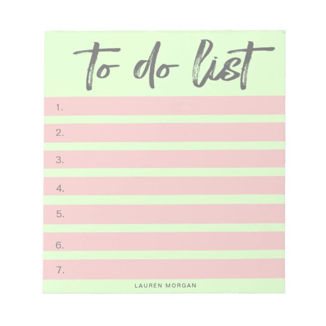 Brush Typography Pastels | To-do List Notepad (Front)