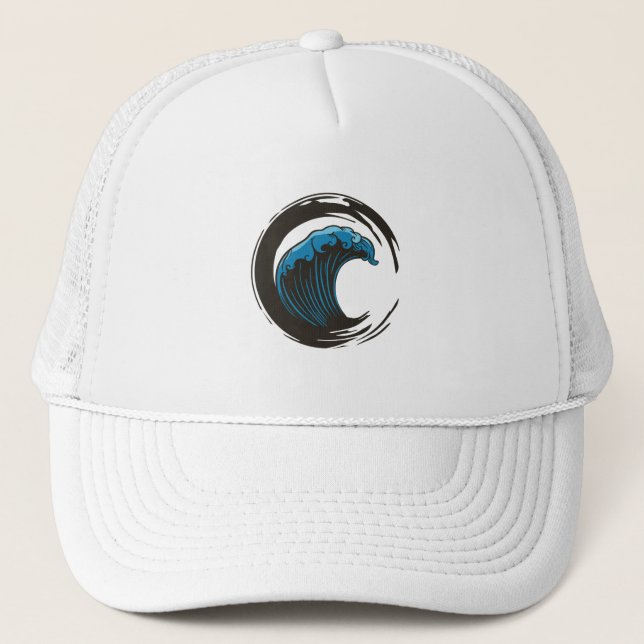 BRUSH WAVE Zen Eso Trucker Hat (Front)