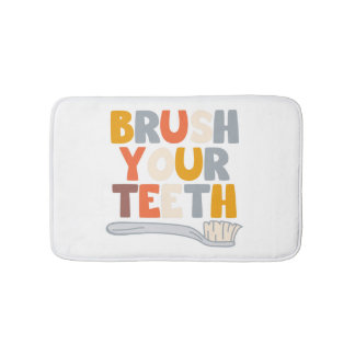 Brush your teeth bath mat
