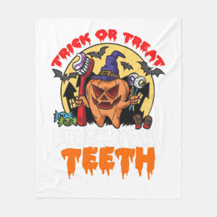 Brush Your Teeth Funny Dental Hygienist Pun Fleece Blanket