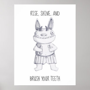 Brush Your Teeth/ Funny Personalized Poster